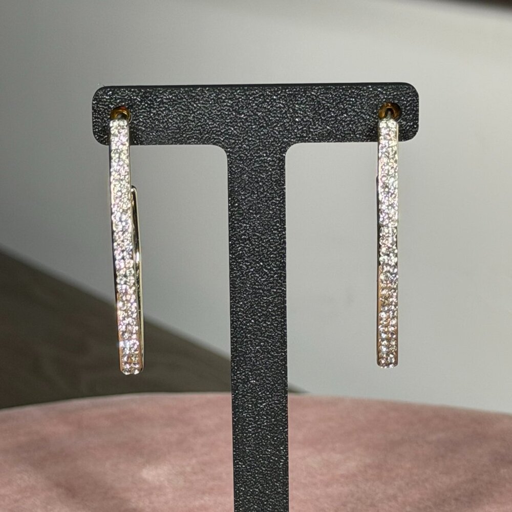 🌸 3 for $15 Earring Bundle –  Gold-Tone Pavé Hoop Earrings